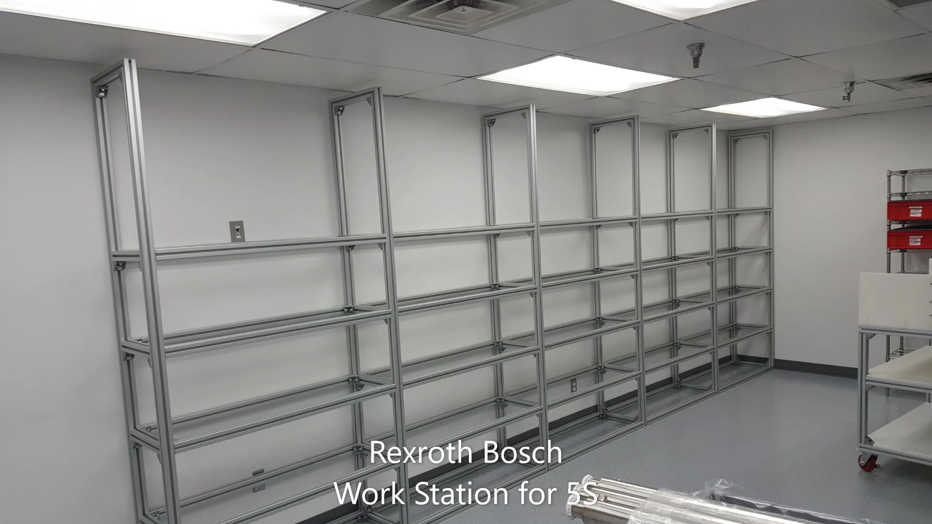 5S work station being built with text